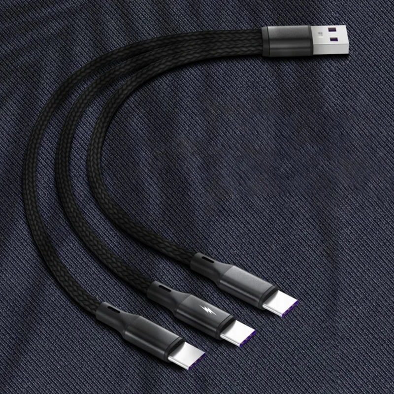 3-in-1 USB to Triple Type-C Fast Charging Cable