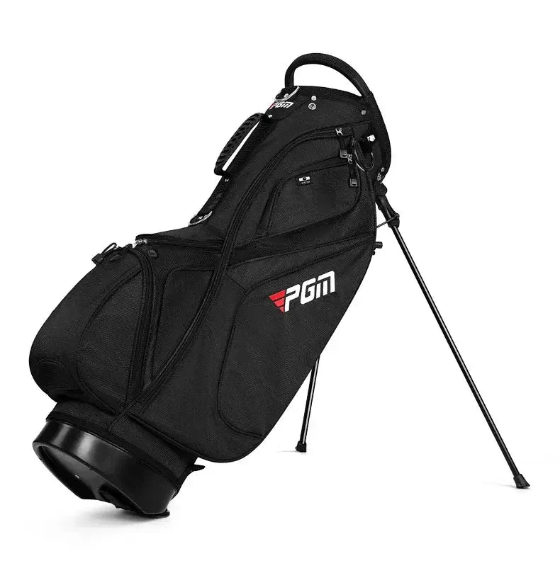 Black golf bag with PGM logo on a white background