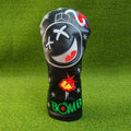 golf club cover UK - Golf club head cover with bomb design on a green background