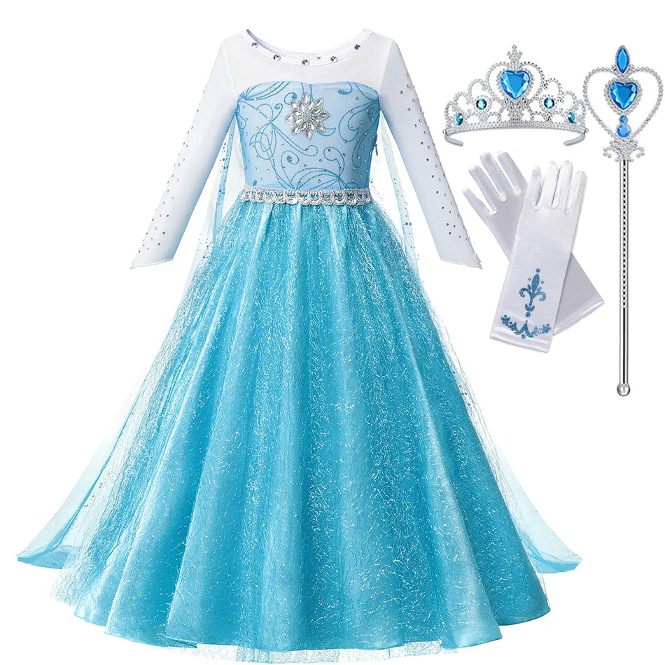 Princess Elsa & Anna Girls Costume Dress for Parties