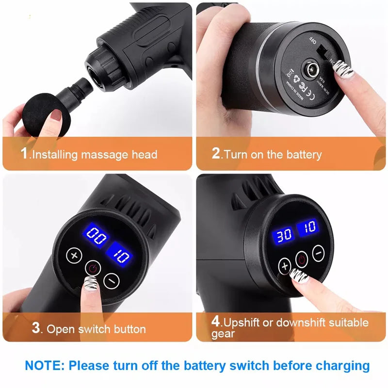 Fascial Massage Gun Deep Tissue Percussion Massager for Pain Relief