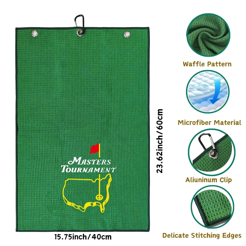 funny golf towel embroidered design close up detail