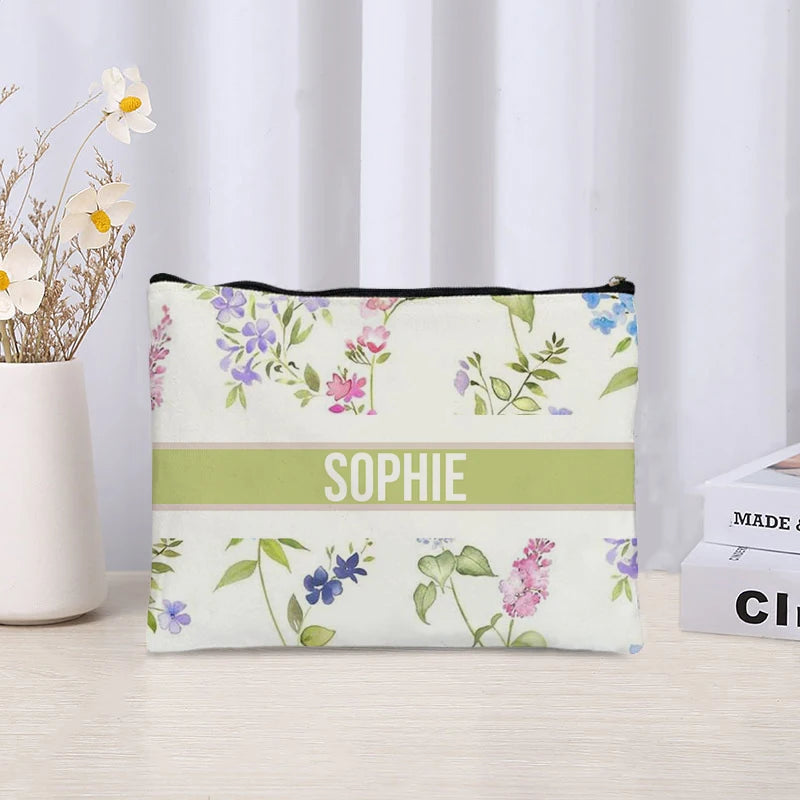 Custom Canvas Makeup Bag – Trendy Travel Cosmetic Organizer for Ladies