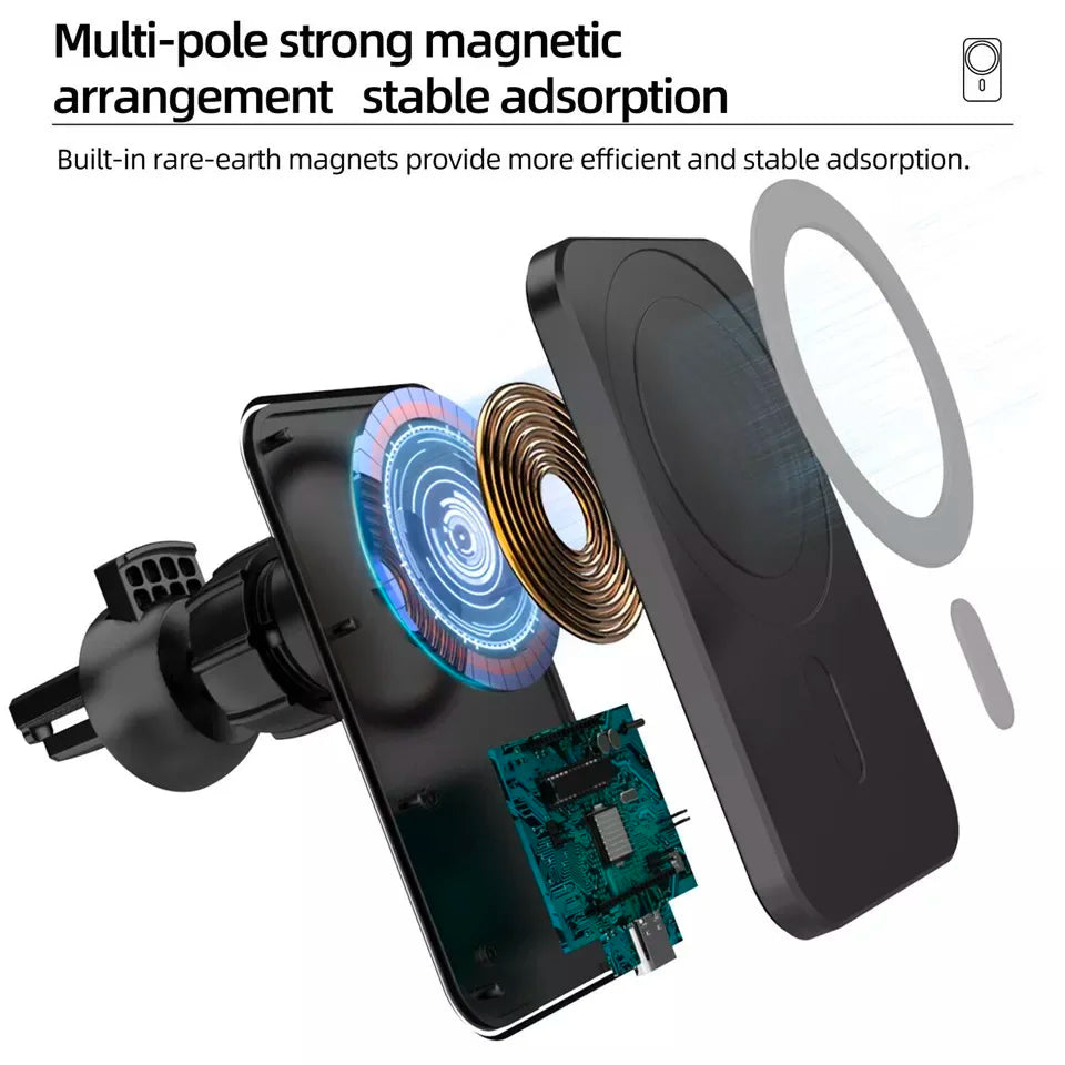 Wireless Charger Magnetic Car Phone Holder for iPhone 14, 13 Pro Max 12