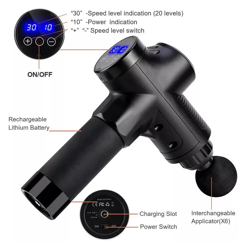 Fascial Massage Gun Deep Tissue Percussion Massager for Pain Relief