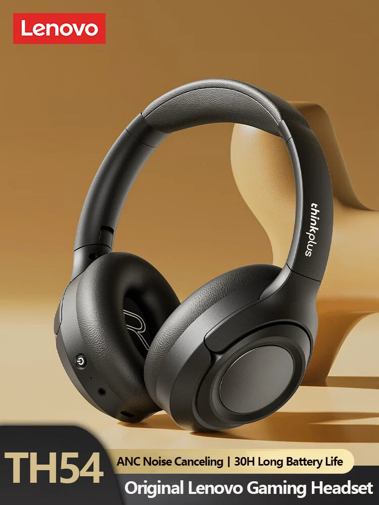 Original Lenovo TH54 Head Mounted Wireless Bluetooth Headphones Call Game Noise Cancelling Earphones Long Battery Sport Earbuds