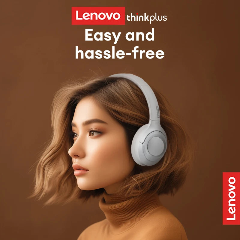 Original Lenovo TH54 Head Mounted Wireless Bluetooth Headphones Call Game Noise Cancelling Earphones Long Battery Sport Earbuds