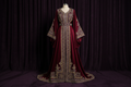 Burgundy Traditional Women's Evening Arabian Long Prom Dresses - Purple