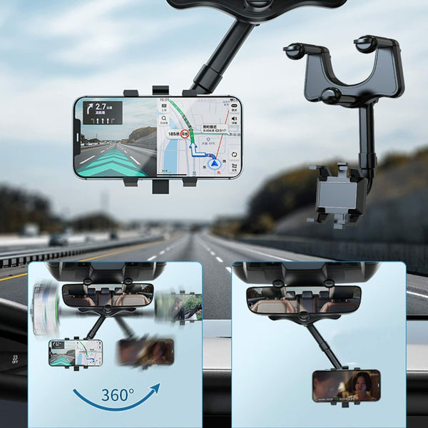 Rotatable Retractable Car Phone Holder – Rearview Mirror UK Stock