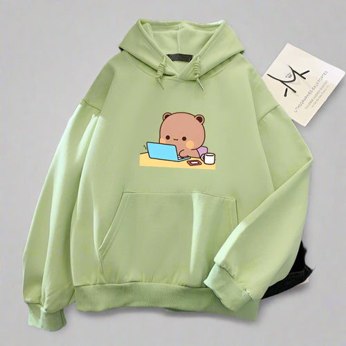 "Back To School Busy Bear Soft Hoodie for Kids – Cute & Comfortable
