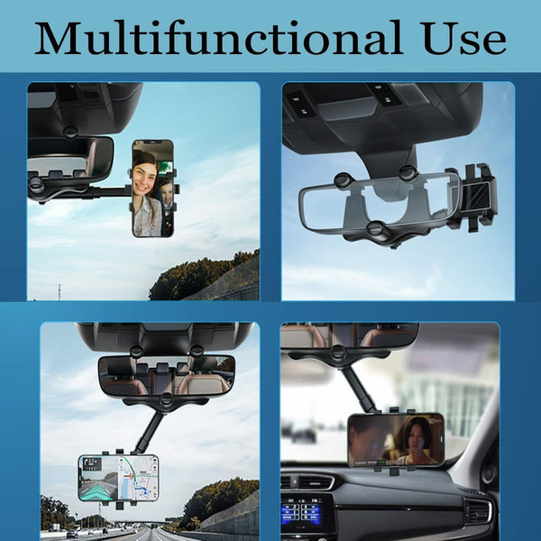 Rotatable Retractable Car Phone Holder – Rearview Mirror UK Stock
