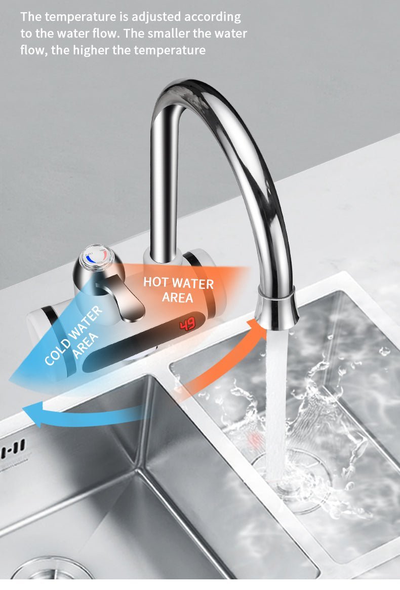 Kitchen Electric Hot/Cold Water Faucet - Temperature Display.