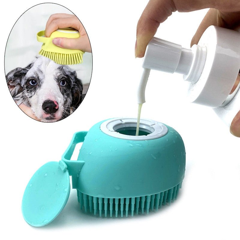 Bathroom puppy, big dog/cat massage gloves brush soft safety silicone.