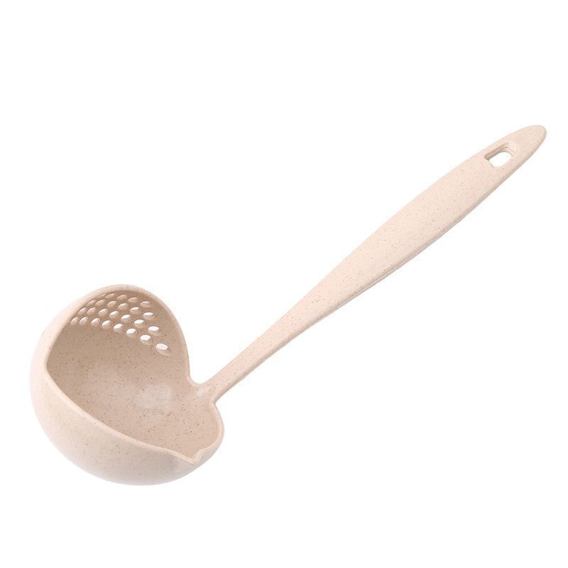 Creative 2-in-1 Wheatgrass Kitchen Spoon & Colander – Long Handle Tool - Adistore
