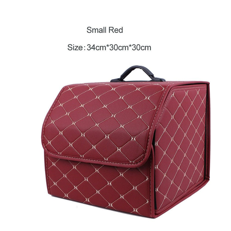 Leather Car Trunk Organizer Box – Large Capacity Folding Storage Bag - Adistore