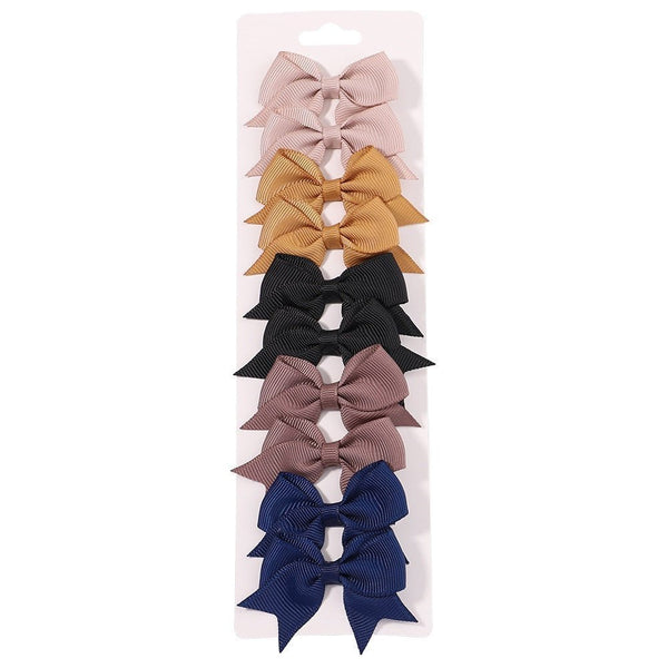 10Pcs Baby Girl Handmade Ribbon Bow Hair Clips – Soft & Stylish Set - Adistore