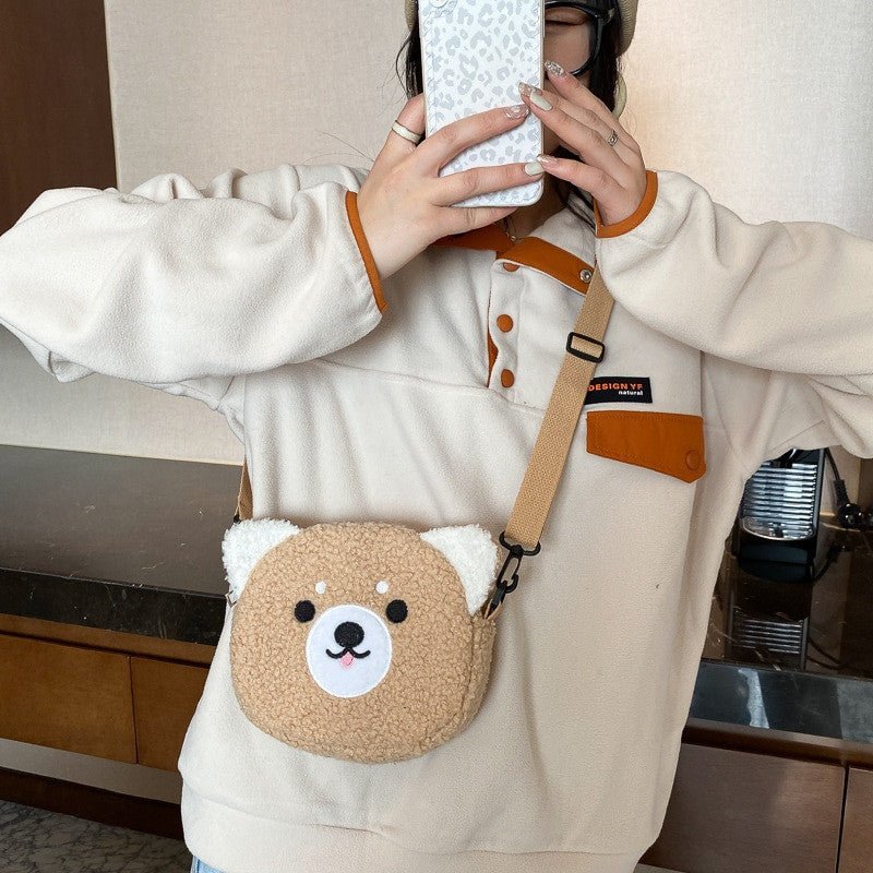 Japanese Style Kawaii|Crossbody Cartoon Plush Shoulder Bag for Women.