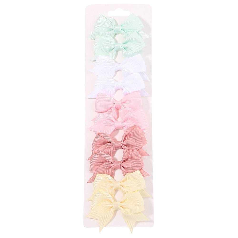 10Pcs Baby Girl Handmade Ribbon Bow Hair Clips – Soft & Stylish Set - Adistore