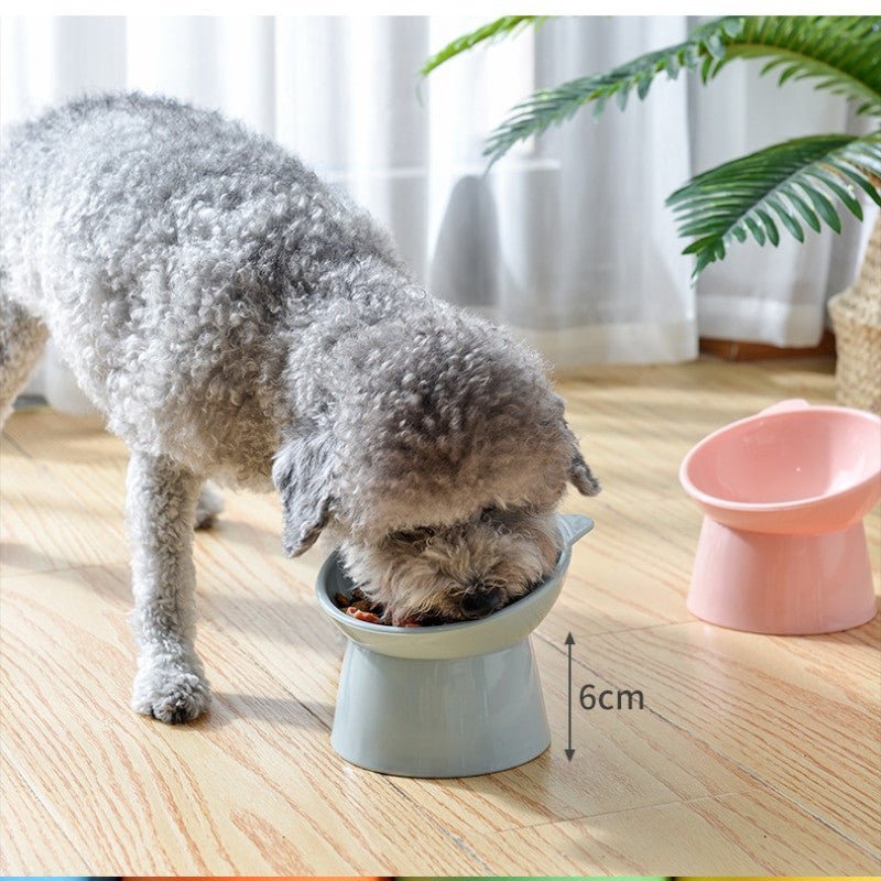 Pet Food Bowl Tilt High Bottom Neck Protector Anti-choking Dog & Cat Water Bowl.