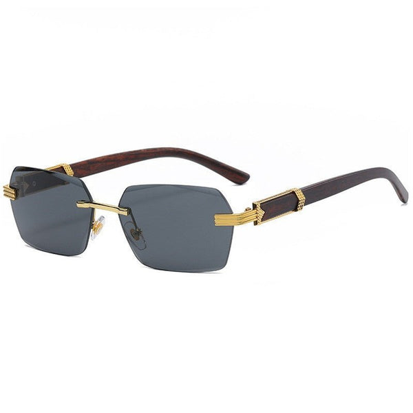 Luxury Rimless Square Sunglasses for Men – Stylish UV Protection