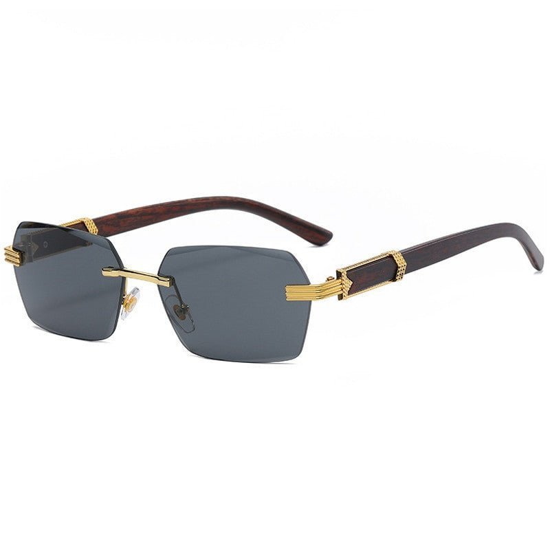 Luxury Rimless Square Sunglasses for Men – Stylish UV Protection