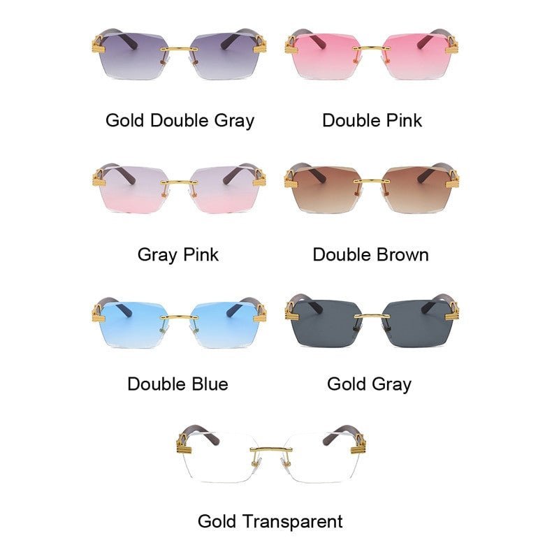 Luxury Rimless Square Sunglasses for Men – Stylish UV Protection