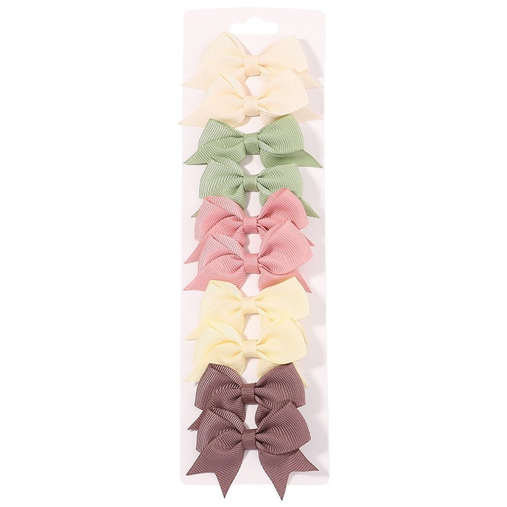 10Pcs Baby Girl Handmade Ribbon Bow Hair Clips – Soft & Stylish Set - Adistore