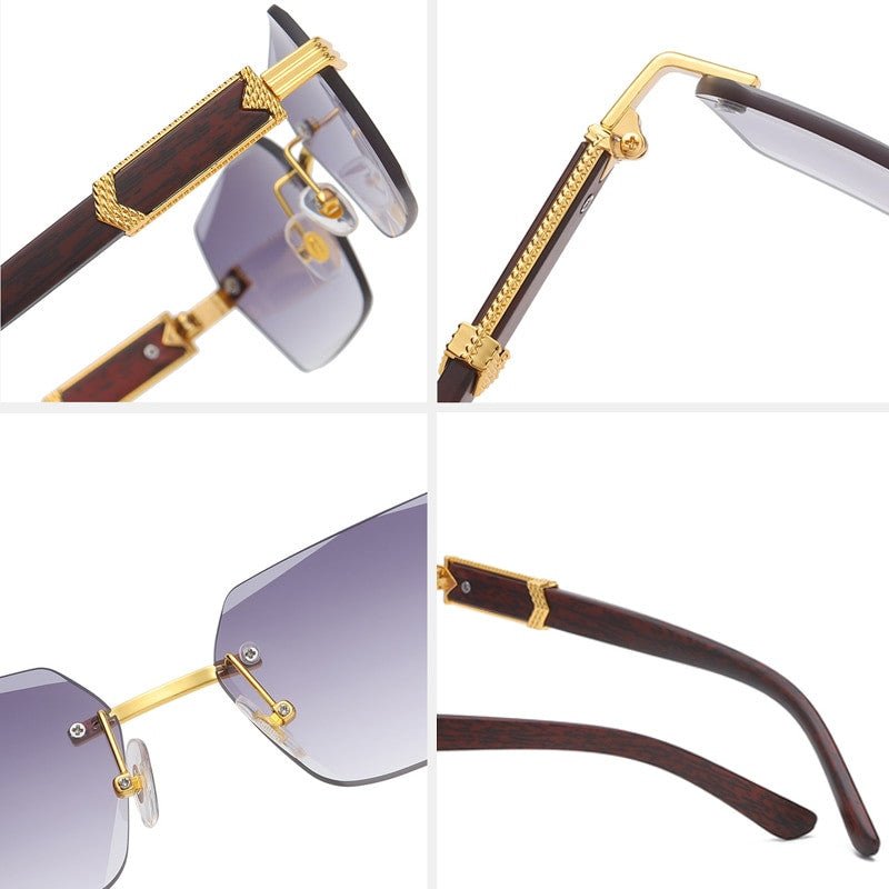 Luxury Rimless Square Sunglasses for Men – Stylish UV Protection