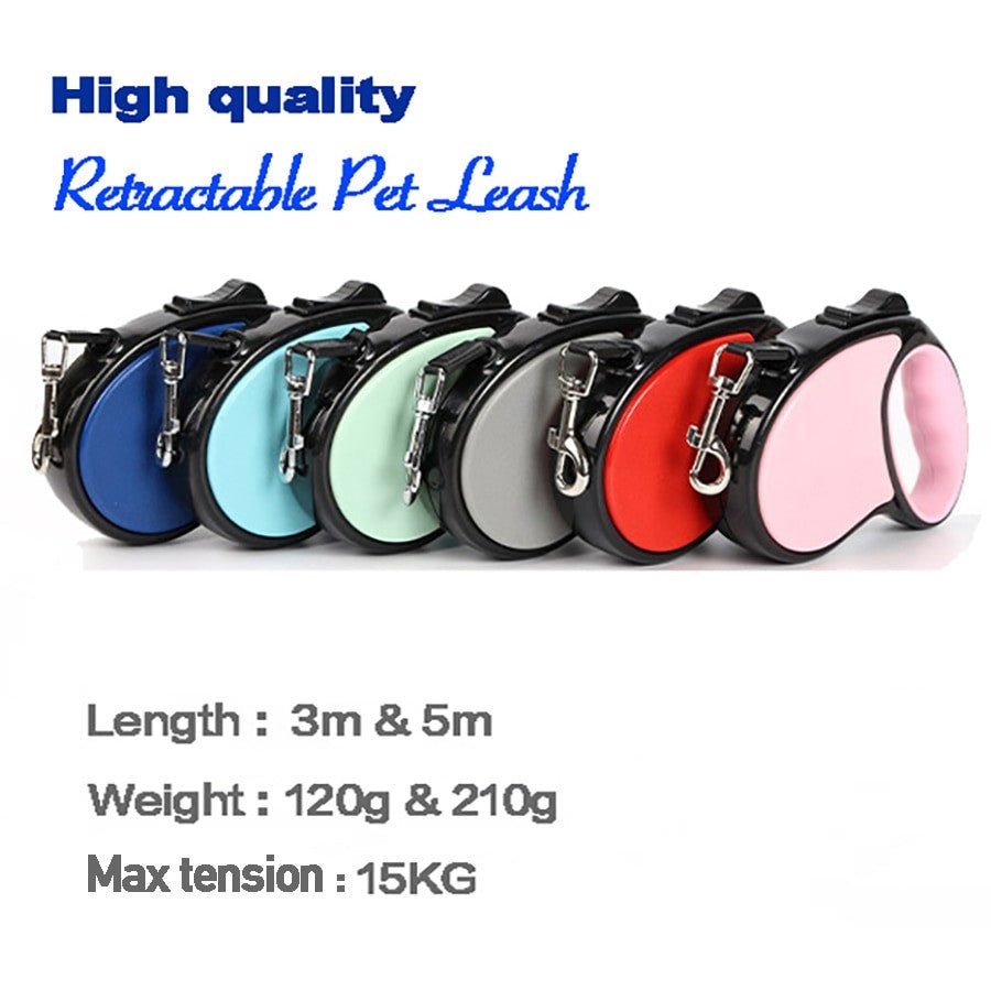 ROJECO Retractable Dog Leash – 3M/5M Extendable Outdoor Rope - Adistore
