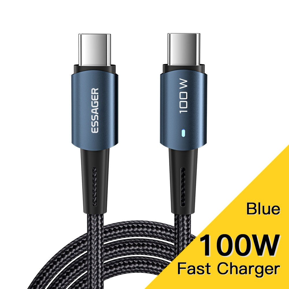 Essager Type C to C Fast Charging Cable – 100W for Phones, iPad, MacBook - Adistore