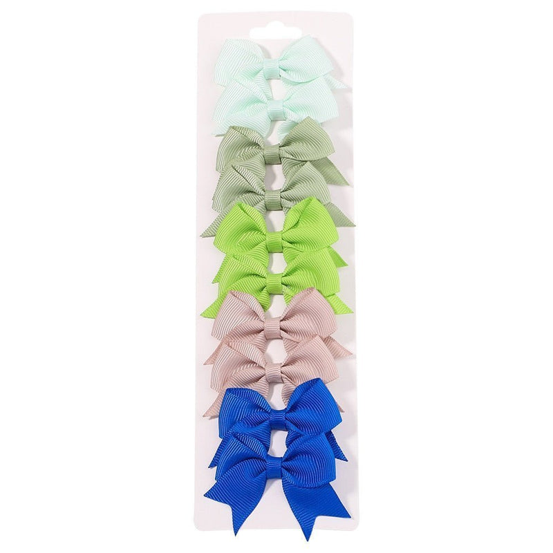 10Pcs Baby Girl Handmade Ribbon Bow Hair Clips – Soft & Stylish Set - Adistore