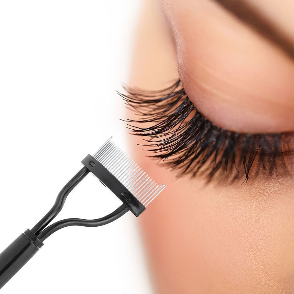 Foldable Eyelash Curler & Lash Separator – Metal Beauty Makeup Tool - Adistore