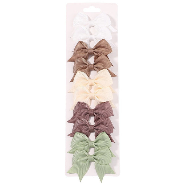 10Pcs Baby Girl Handmade Ribbon Bow Hair Clips – Soft & Stylish Set - Adistore
