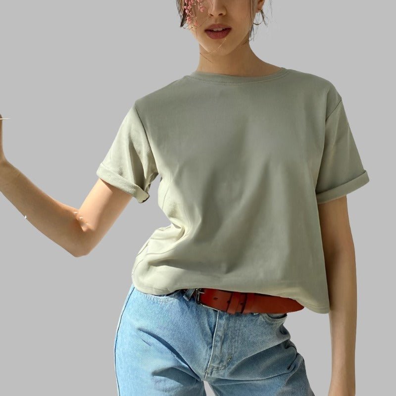 Hirsionsan Women's Cotton Oversized T-Shirt - Loose, short-sleeved, and irresistibly soft.