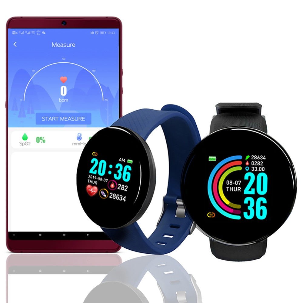 D18 multi-functional smart watch - coloured round screen.