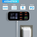 ASOMETECH 8-Port USB Charger Station with LED Display for iPhone & Xiaomi - Adistore