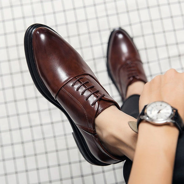 Oxford Pointed Business Leather Shoes for Men | Formal Dress Shoes - Adistore