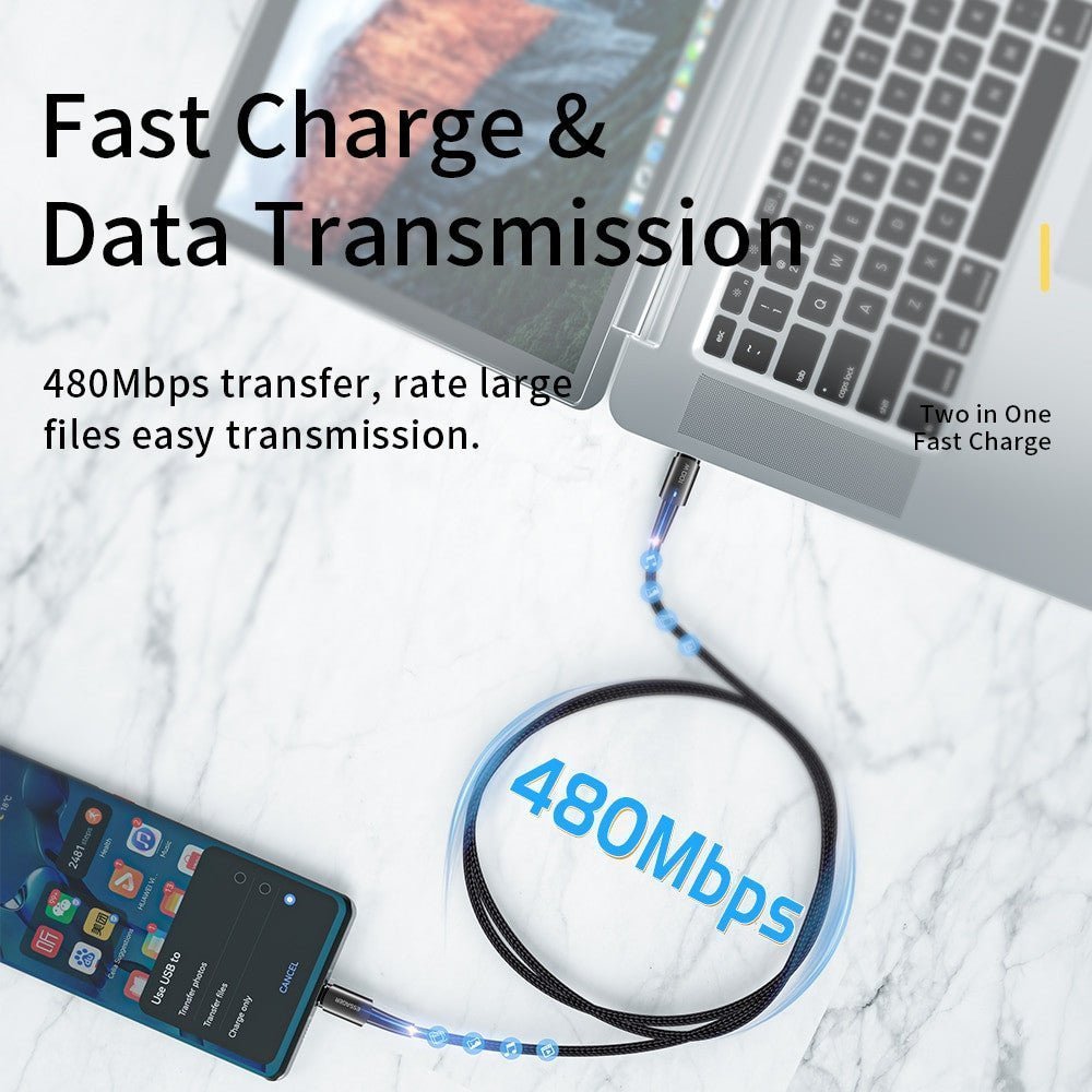 Essager Type C to C Fast Charging Cable – 100W for Phones, iPad, MacBook