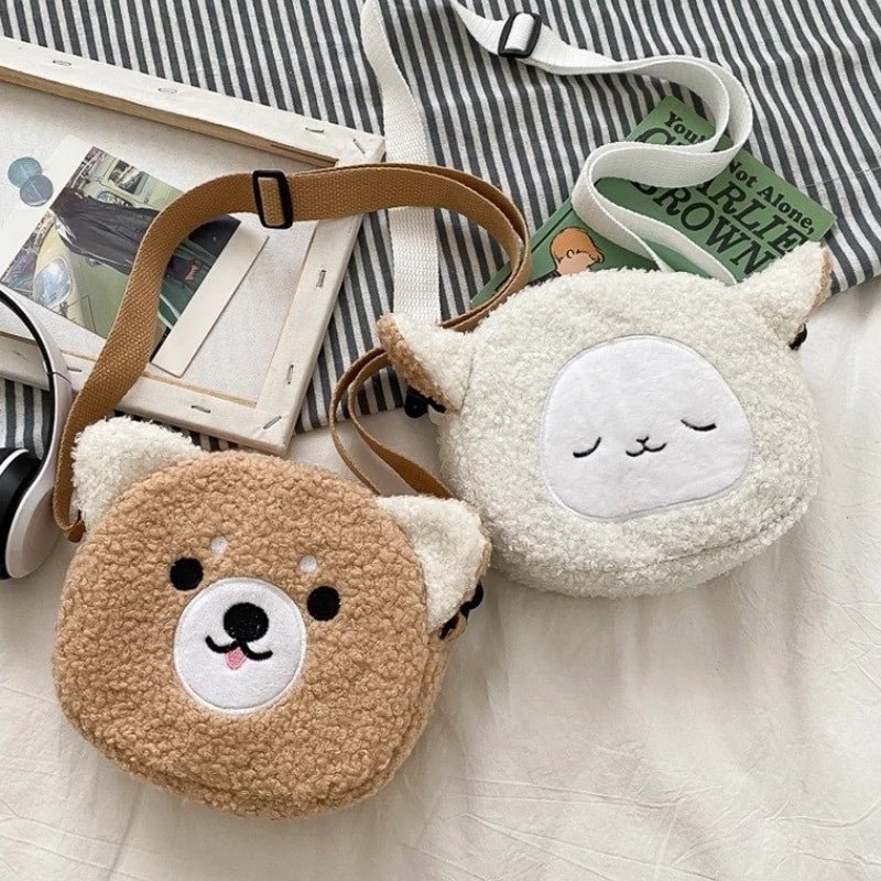 Japanese Style Kawaii|Crossbody Cartoon Plush Shoulder Bag for Women.