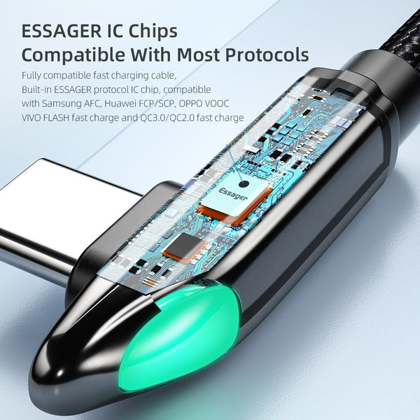2m 180° Rotating Magnetic Charging Cable – Type-C, Micro, Lightning