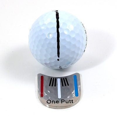 Pack of 6 Pcs One Putt Design Golf Ball Mark plus Magnetic Golf Hat Clip.