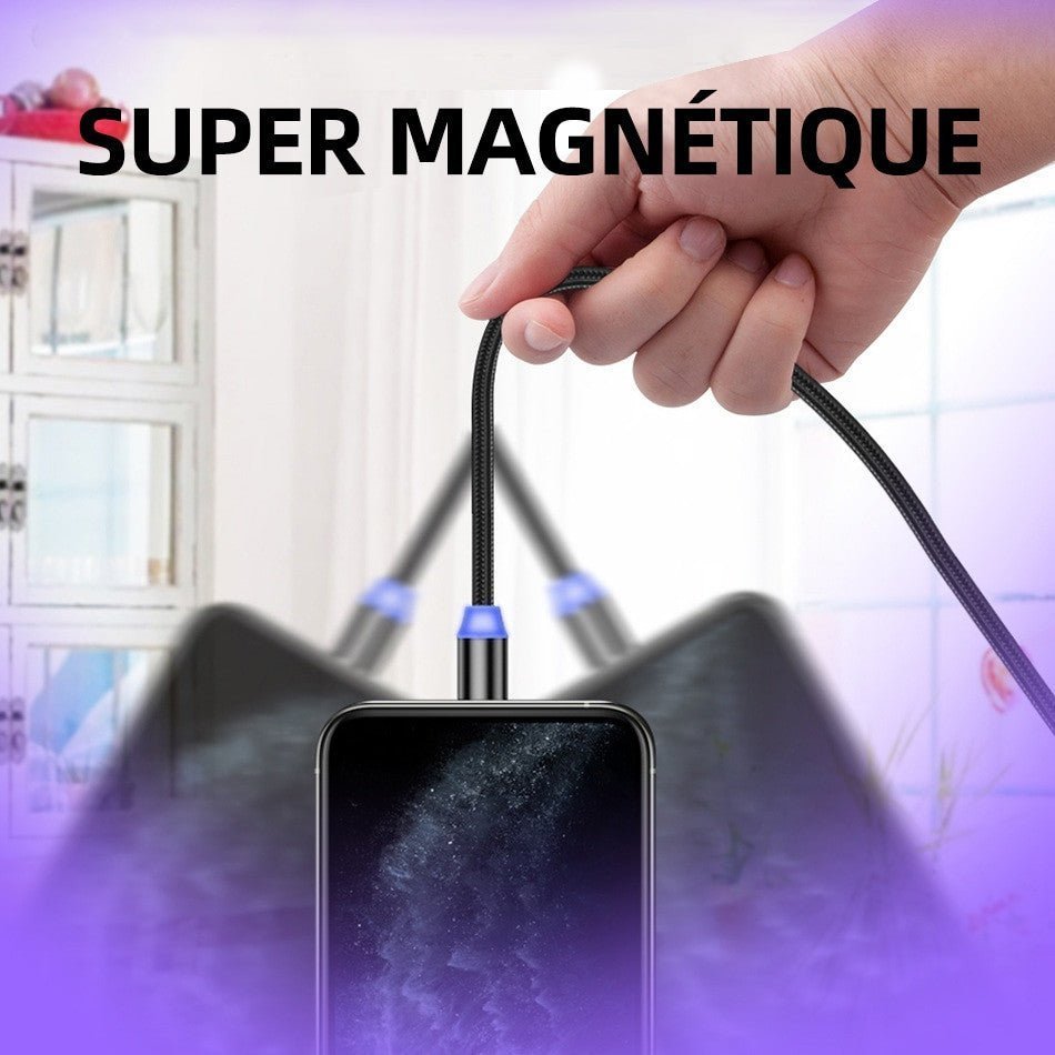 Elough 360° Rotate Magnetic Fast Charging Cable for iPhone & Xiaomi
