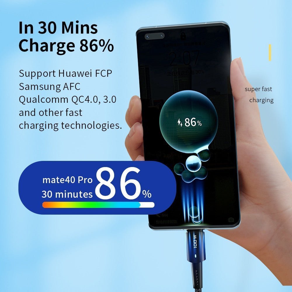 Essager Type C to C Fast Charging Cable – 100W for Phones, iPad, MacBook - Adistore