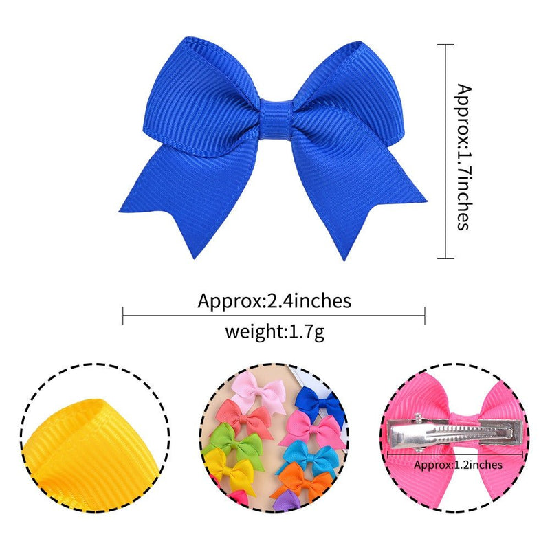10Pcs Baby Girl Handmade Ribbon Bow Hair Clips – Soft & Stylish Set - Adistore