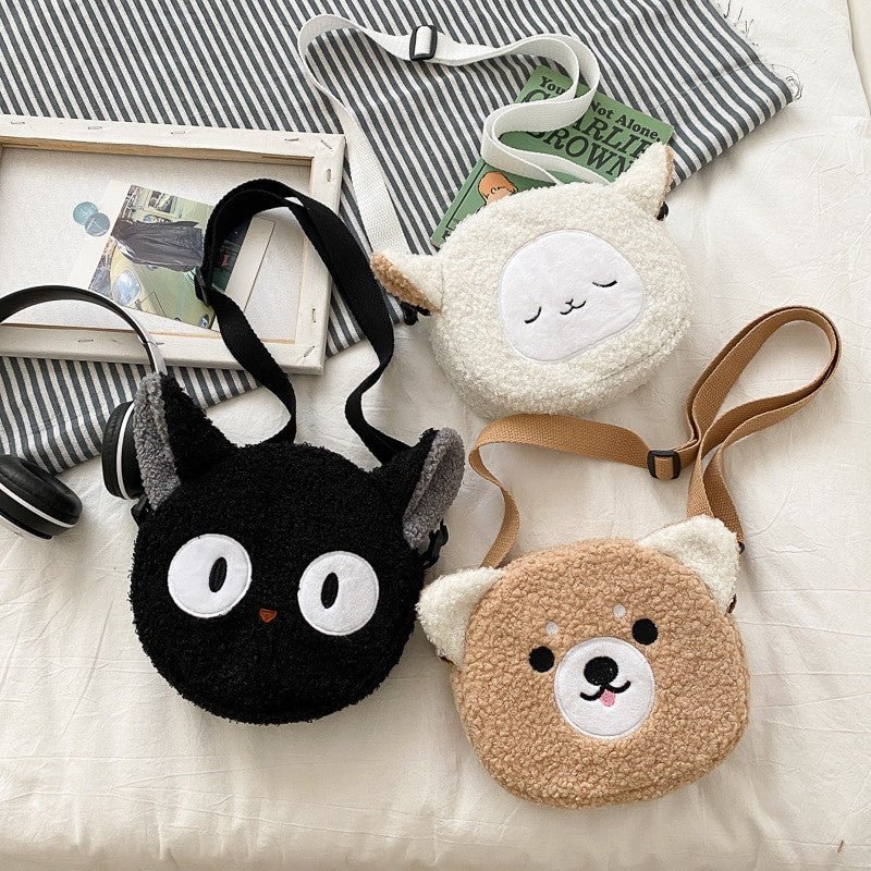 Japanese Style Kawaii|Crossbody Cartoon Plush Shoulder Bag for Women.