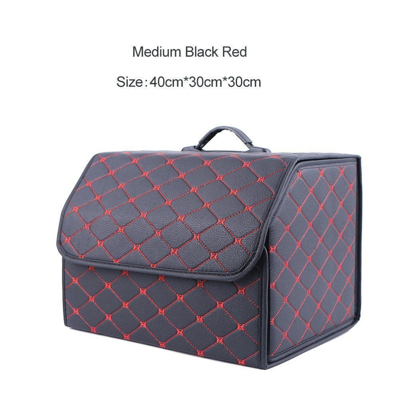 Leather Car Trunk Organizer Box – Large Capacity Folding Storage Bag - Adistore
