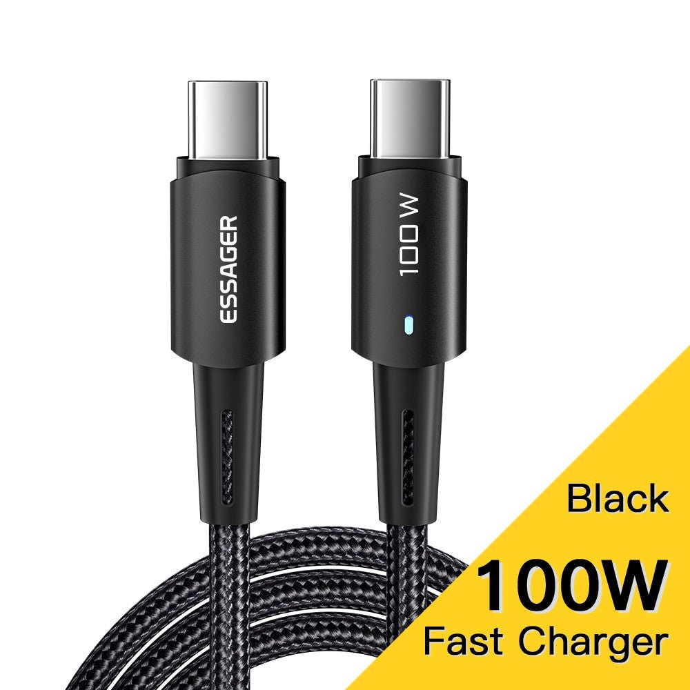 Essager Type C to C Fast Charging Cable – 100W for Phones, iPad, MacBook - Adistore