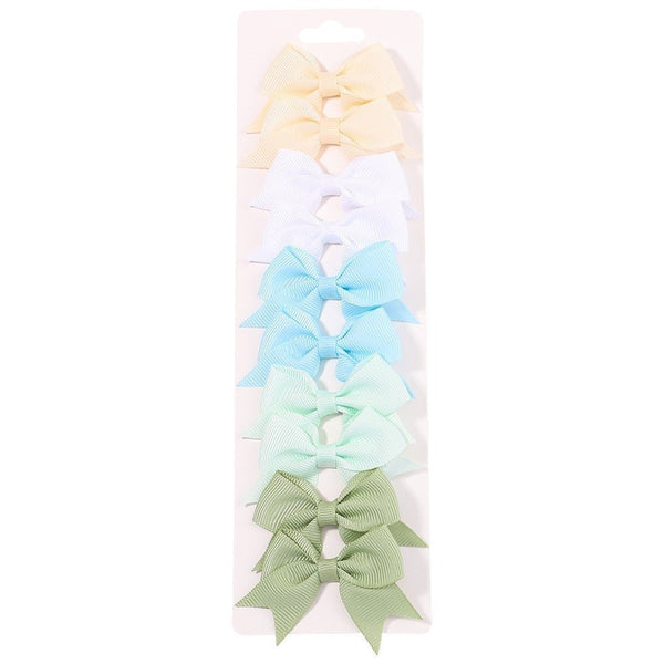 10Pcs Baby Girl Handmade Ribbon Bow Hair Clips – Soft & Stylish Set - Adistore