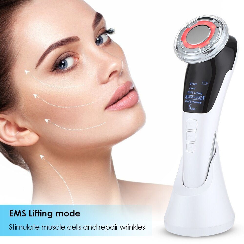 EMS Face Massager with Red Light Therapy - Microcurrent Face Lifting Machine, Anti-Aging Skin Care Device