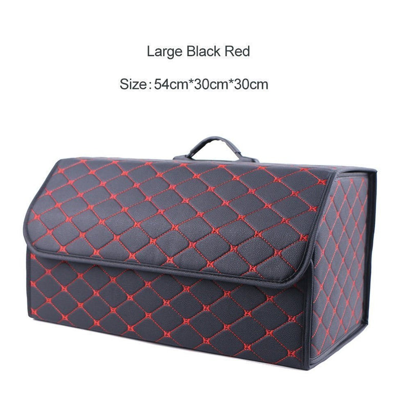 Leather Car Trunk Organizer Box – Large Capacity Folding Storage Bag - Adistore